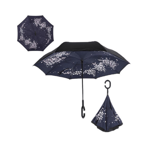 AussieSuperStore Homeware Supplies Windproof Double-Layered Hands Free Inverted Reverse Folding Upside-Down Umbrella Windproof Double-Layered Inverted Reverse Folding Upside-Down Umbrella CB201TUMBRELLA10